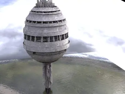 Spiral dome city 3D model