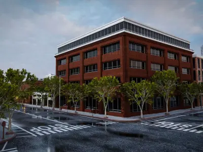 URBAN CITY BUILDING 12 Low-poly 3D model