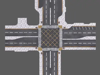 Road 01 Low-poly 3D model