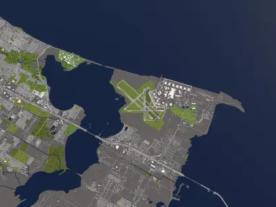 Corpus Christie 50x50km 3D City Map 3D model