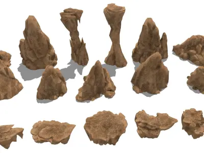 Collection - Rocks group of 3D model