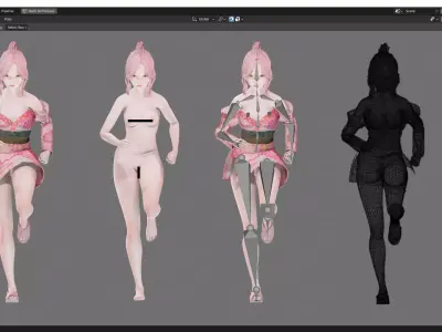 Casual clothes 0023 - Rig -Unreal - Unity - Blender - Animated Low-poly 3D model