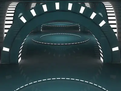 Sci Fi Tunnel 3D model 19