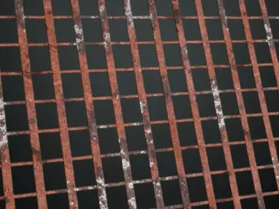 Rusted Metal Walkway PBR Seamless Texture