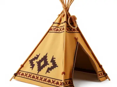 Native American Tent Model Pack Low-poly 3D model