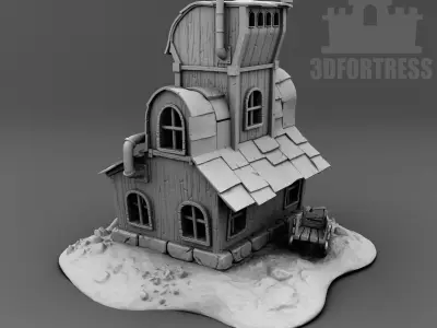 Cartoon house  3D print model