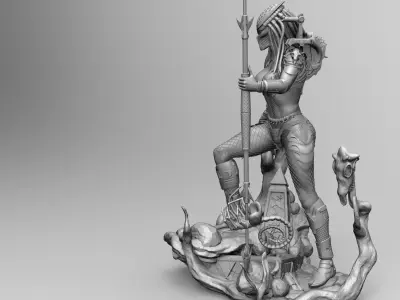 Predator Girl 3D print model