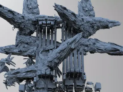 Cyberpunk asteroid base 5  3D model