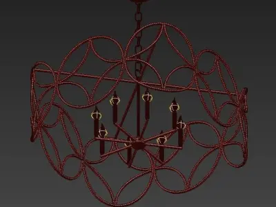 McCarty Gold Leaf Chandelier 3D model