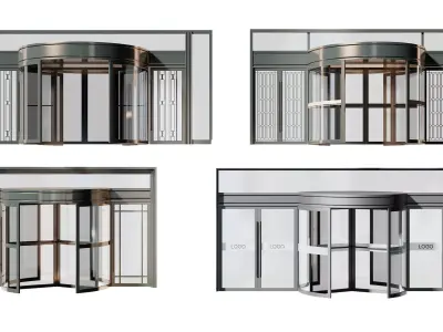 Revolving door Low-poly 3D model