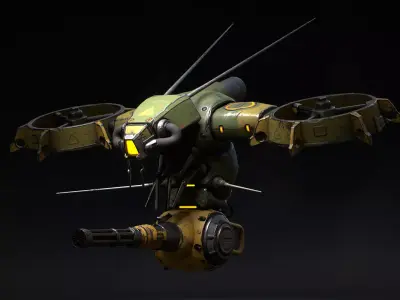 Next generation female drone Low-poly 3D model