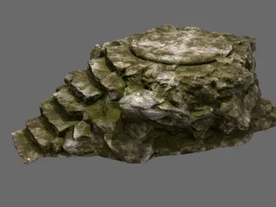 stairs rock with Low-poly 3D model