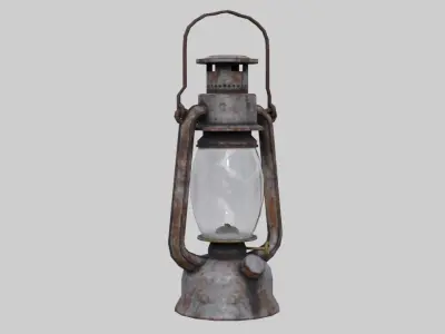 Oil Lamp 1D Low-poly 3D model
