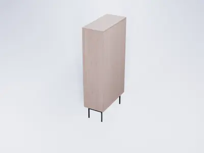 Rustic Wooden Floor Cabinet 3D model