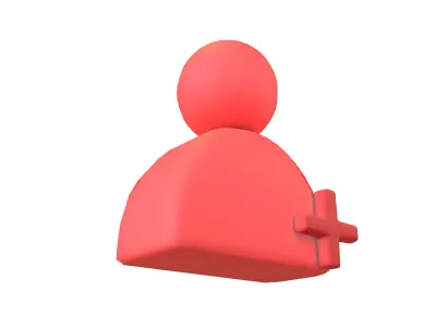 Add User Icon v1 002 Low-poly 3D model