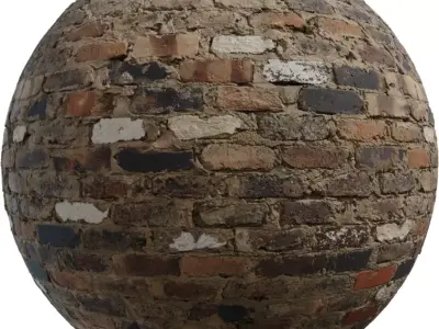 Mixed Reclaimed Brick Wall With Rough Mortar  Texture