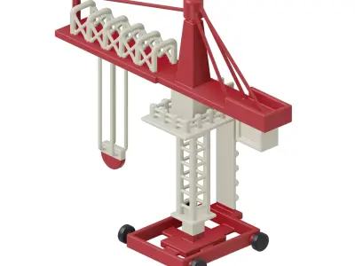 Industrial Tower Crane Toy 3D model