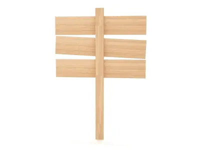 Wooden Signboard 3D model