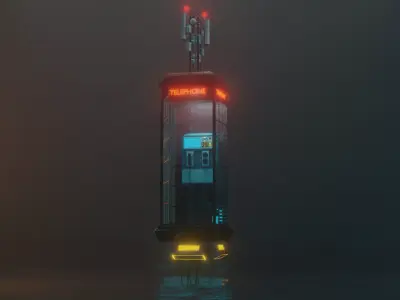 Sci-Fi Phone Booth  3D model