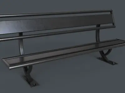 Metal Modern Bench 24 PBR Game Ready Low-poly 3D model