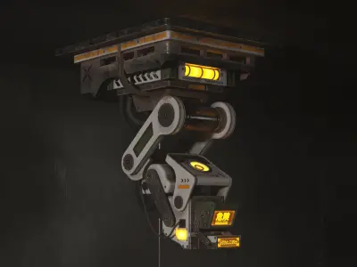 Sci Fi Control Monitor Low-poly 3D model