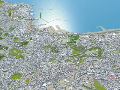 Algiers Algeria 60km Low-poly 3D model