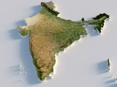 India Terrain Country 3D model