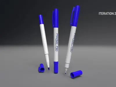 2 Side Marker Pen Free low-poly 3D model