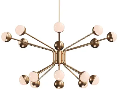  Possini Euro Aries 30 W Soft Gold 16-Light LED Chandelier 3D model