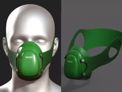 Gas mask respirator scifi futuristic 3d model  Low-poly 3D model