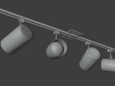 Ceiling Spotlights on Rail for Home Interior - 2 Versions Free 3D model