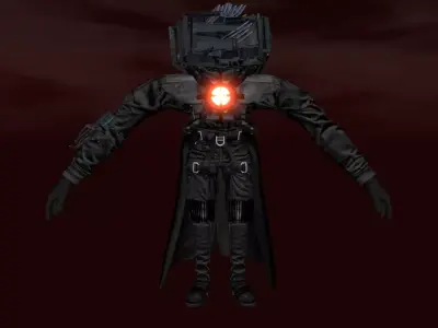 Skibidi Toilet Infected Titan TVMan  Low-poly 3D model