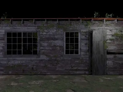 Desolate Abandoned house Low-poly 3D model