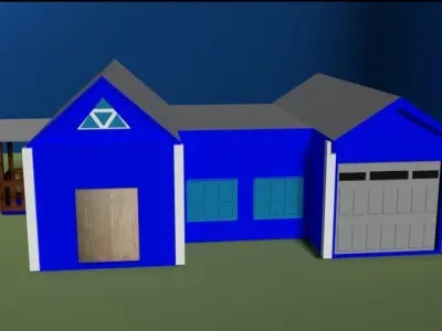 simple house Low-poly 3D model