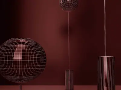 Floor lamp G and C Bolle Soffio long FROST  SILVER 3D model