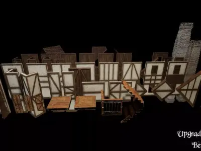 Modular Houses Low-poly 3D model