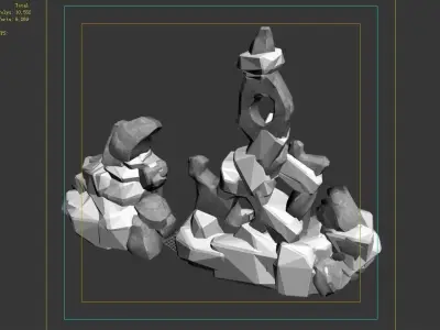 Capital - Garden - Rockery 05 3D model
