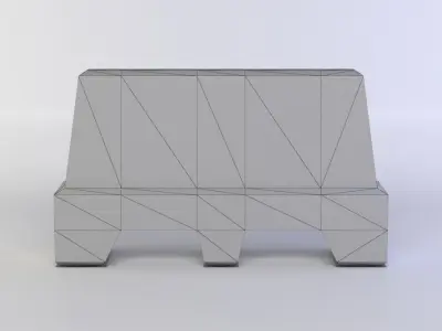 Masonry barrier Low-poly 3D model