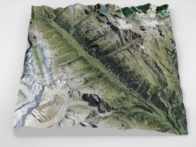 Canton Valais Switzerland 3D model