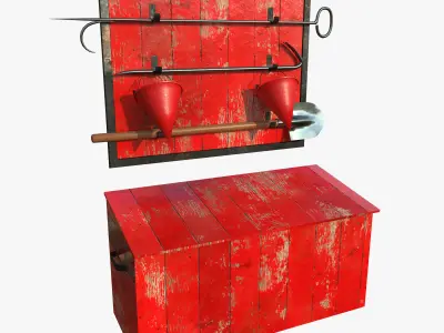 Fire equipment Low-poly 3D model