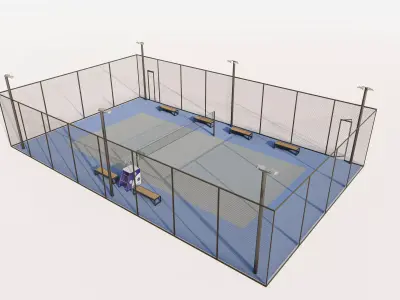 Badminton Court Arena 3D Model Low-poly 3D model