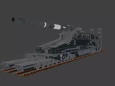 Cannon Dora Railway cannon  german ww2 3D model