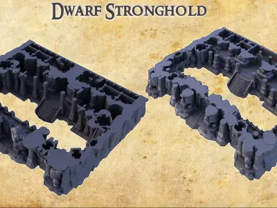 Dwarf Stronghold Tabletop Terrain 28 MM 3D print model