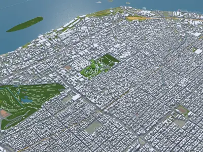 Kinshasa Brazzaville Dr Congo 45km AI Low-poly 3D model