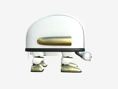 Turtleback Robot J05 White Gold - SciFi Character Design Low-poly 3D model