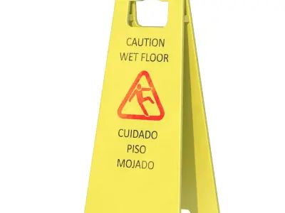 Wet Floor Sign Low-poly 3D model