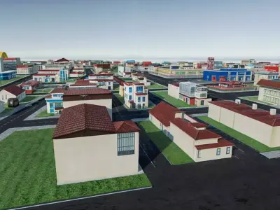 map for mobile game Low-poly 3D model