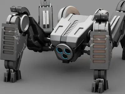 Spider Robot rigged- -animated 3D model