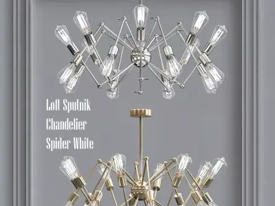Loft Sputnik Chandelier Spider White 3D model