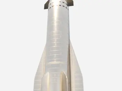 Elon Musk Starship Low Poly MARS Rocket PBR 4k ready game render Low-poly 3D model